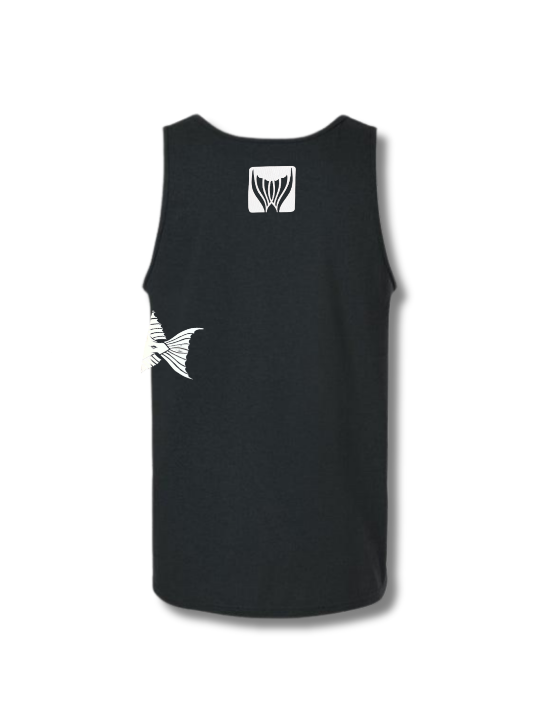 Back image of palafamala men’s sleeveless black cotton tank back