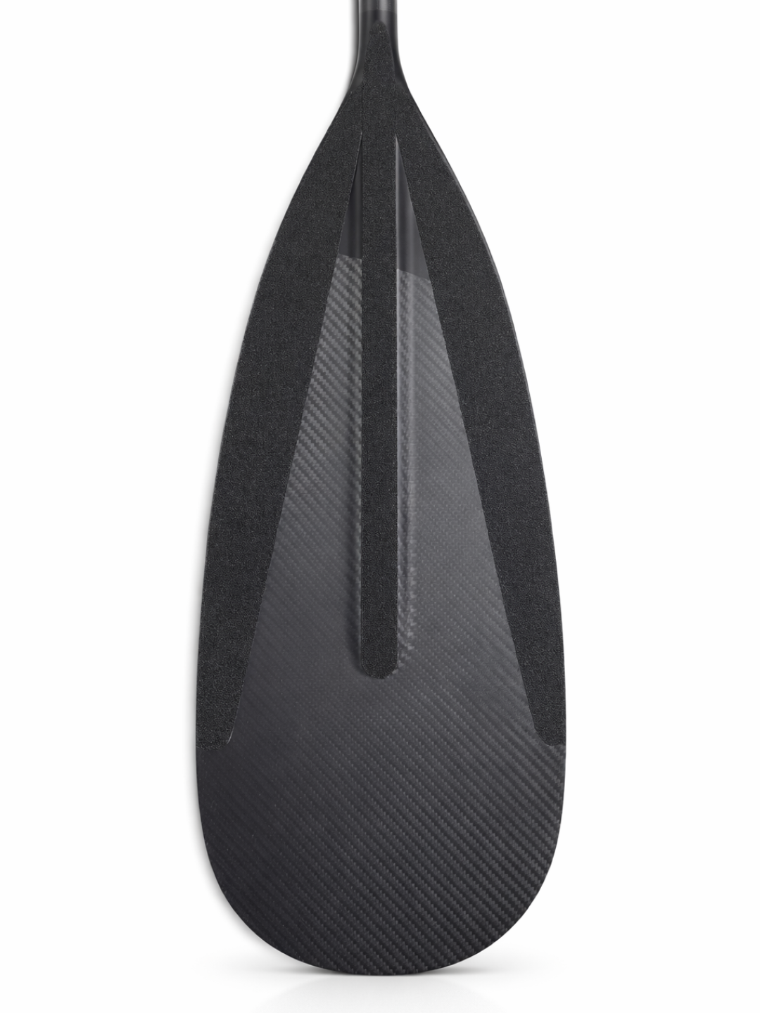 Black carbon fiber paddle steer on a white background twill design with Steer Grip Tape