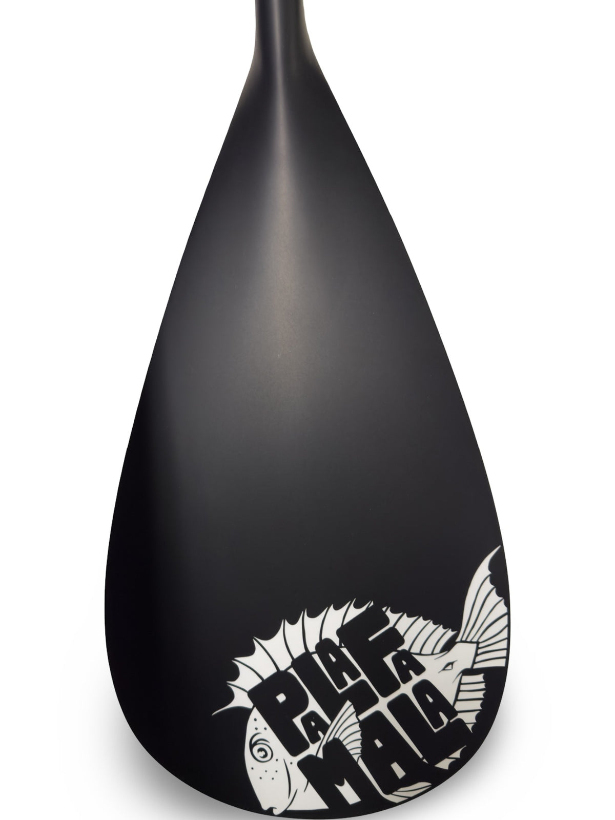 Front of black outrigger paddle designed for Palafamala