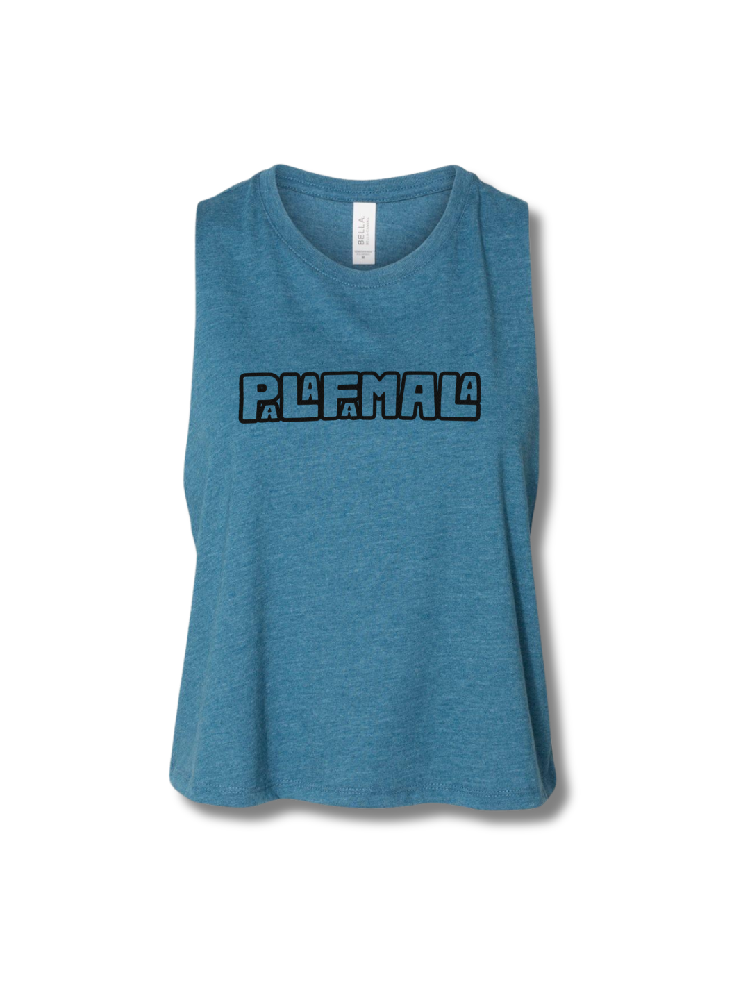 Blue tank top with logo on a white background