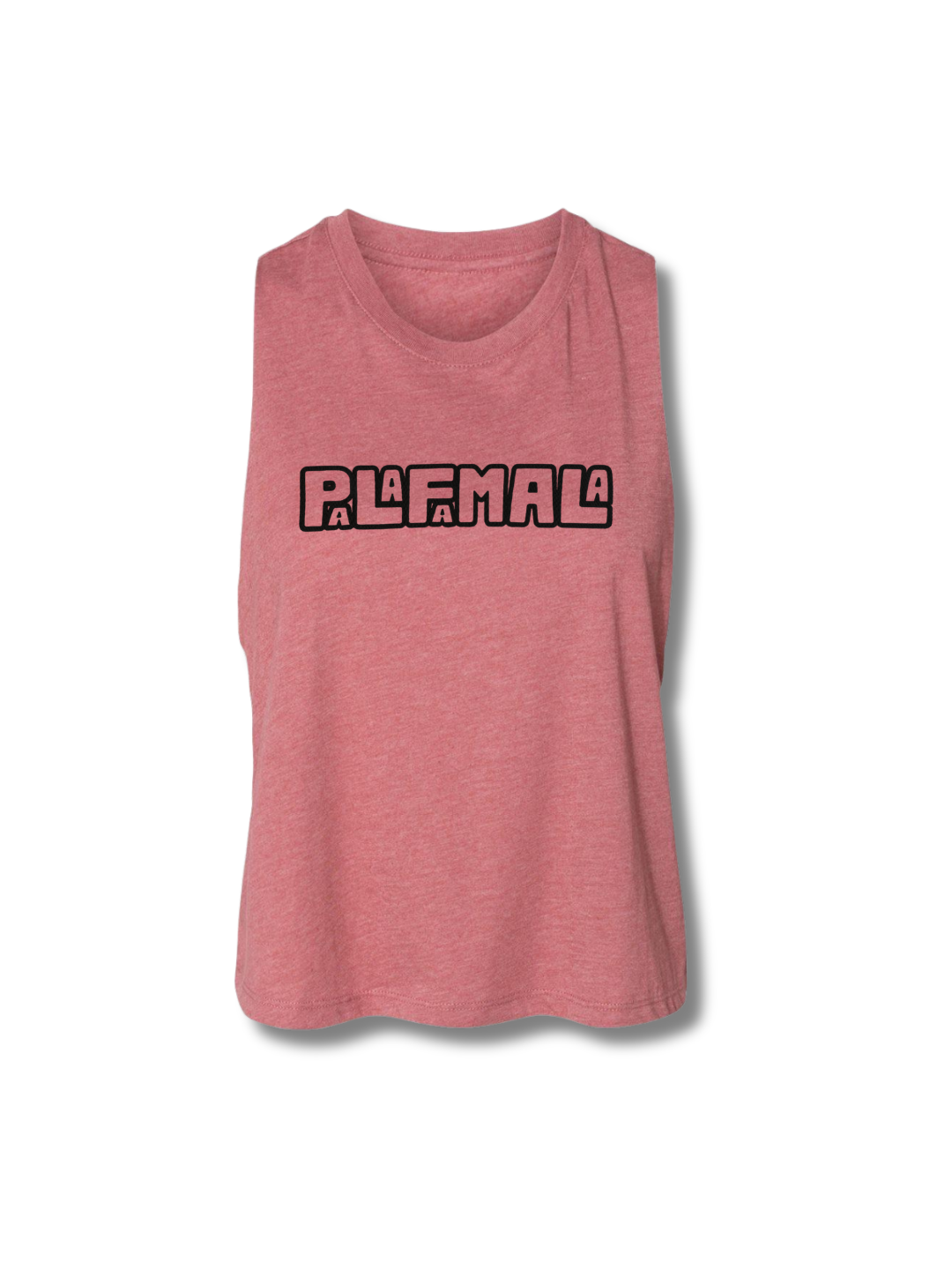 Pink sleeveless shirt with PALAFAMA text on a white background